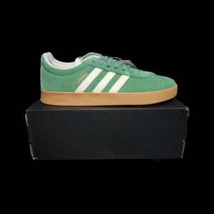 Adidas VL Court 2.0 Green Suede Sneakers Sz 10.5 M